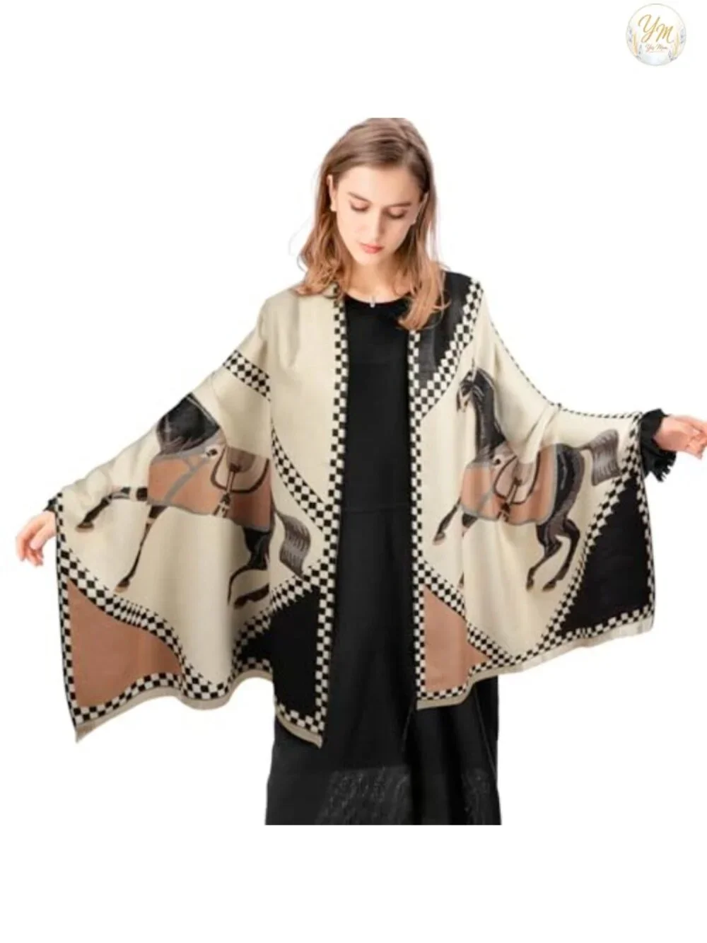 Silky Pashmina Shawl Wrap Evening Dress Blanket Poncho Cape Cashmere